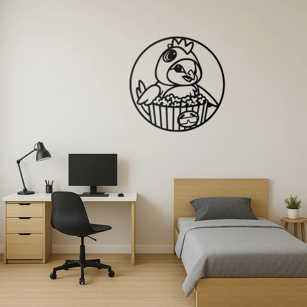Ejemplo de diseño personalizado: logo de un negocio impreso en 3D y montado en la pared
